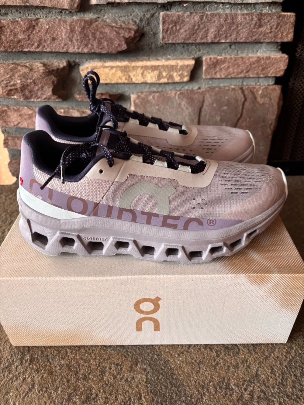 On Running Cloudmonster Pearl Arctic Trainers - Picture 7 of 13